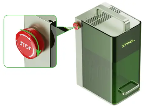 XTOOL F1 Portable IR and Diode Laser Engraver - stop switch