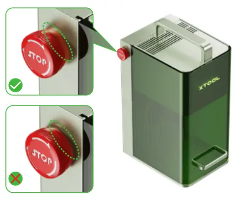 XTOOL F1 Portable IR and Diode Laser Engraver - switch