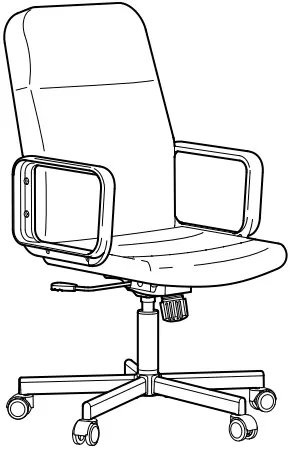 IKEA AA-2261288-2-101 RENBERGET Swivel Chair Bomstad Black A0