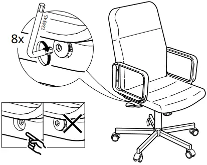 IKEA AA-2261288-2-101 RENBERGET Swivel Chair Bomstad Black C5