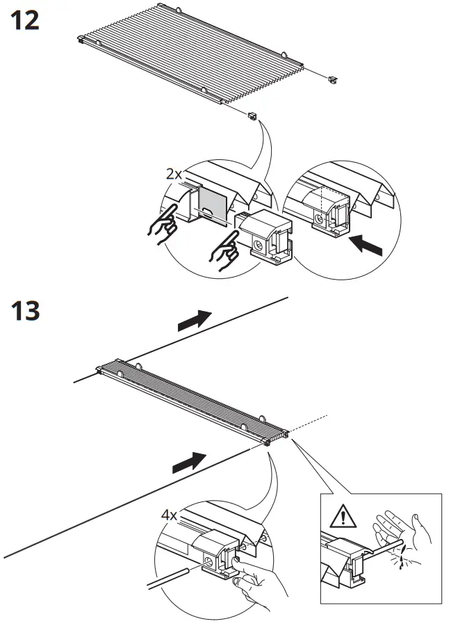 IKEA HORNVALLMO Block Out Pleated Blind White Top Down - Figure 12