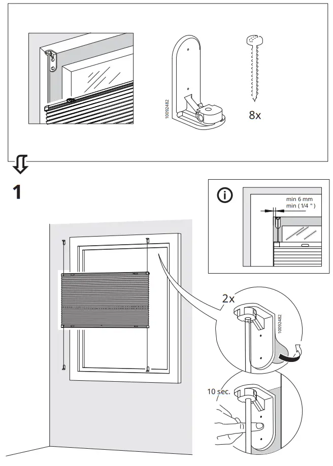 IKEA HORNVALLMO Block Out Pleated Blind White Top Down - Figure 17