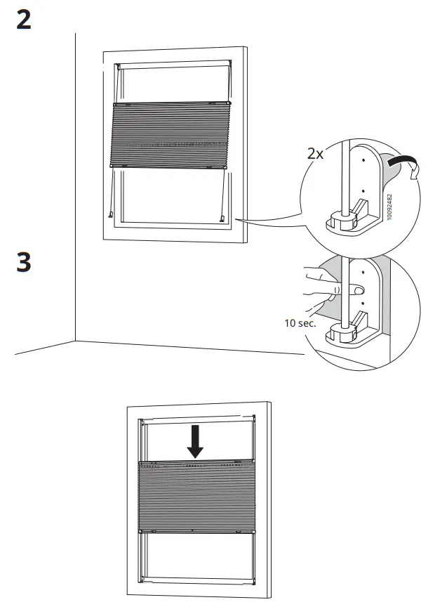 IKEA HORNVALLMO Block Out Pleated Blind White Top Down - Figure 18