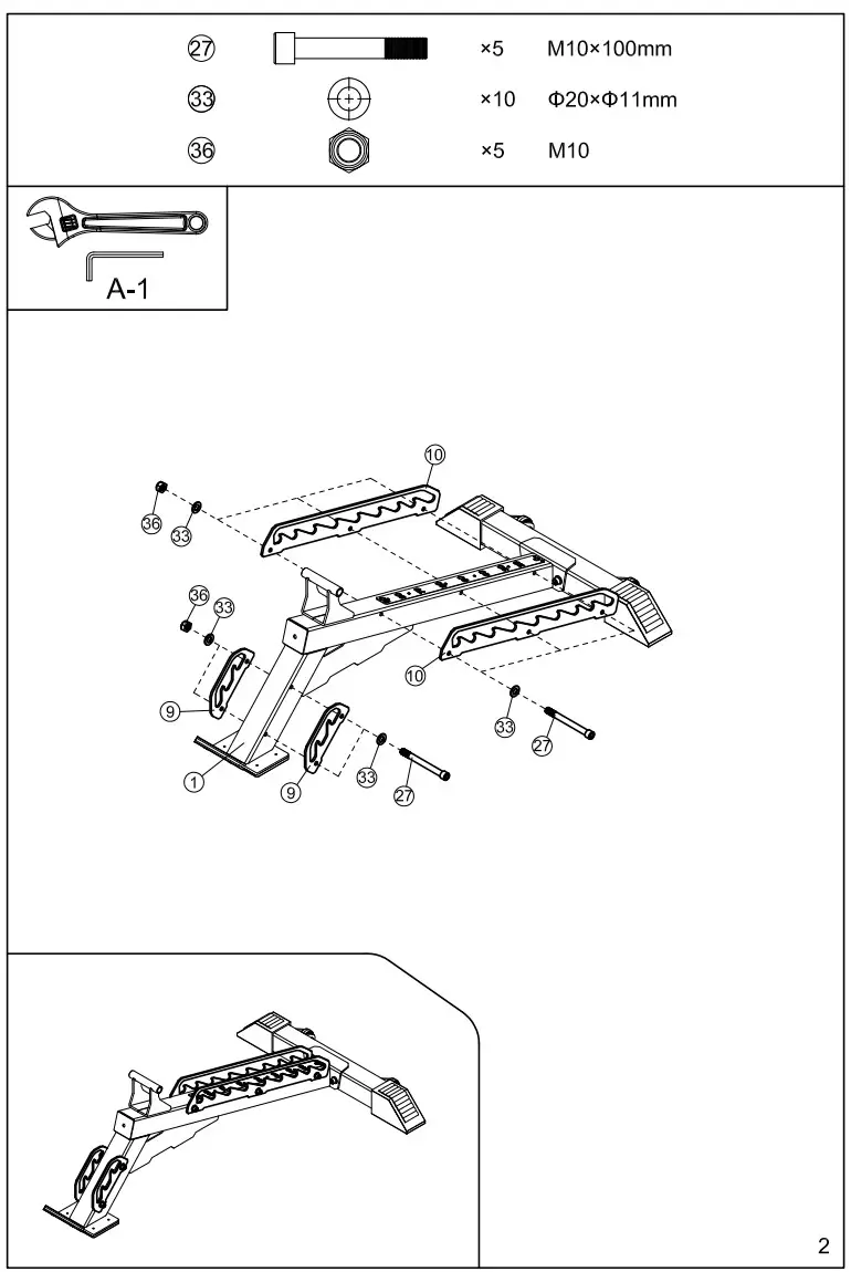 FRENCH FITNESS FF-MAB30 Multi Adjustable Bench - ASSEMBLY STEPS 2