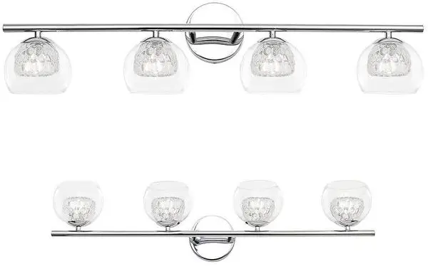Cesicia Ch-4620 Modern Classic 27 Inch 4 Light Chrome Bathroom Vanity Light