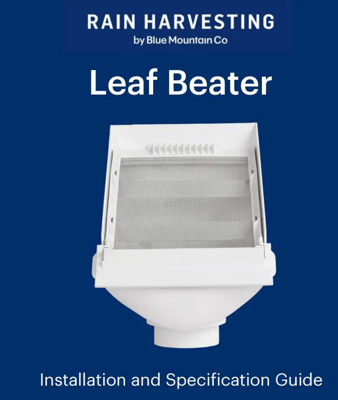 RAIN HARVESTING RHLB20 90mm Leaf Beater Rain Head Installation Guide