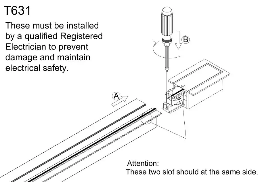 HALCYON T631 Track 3 Circuit Mains Connector Earth R Recessed - Figure 1