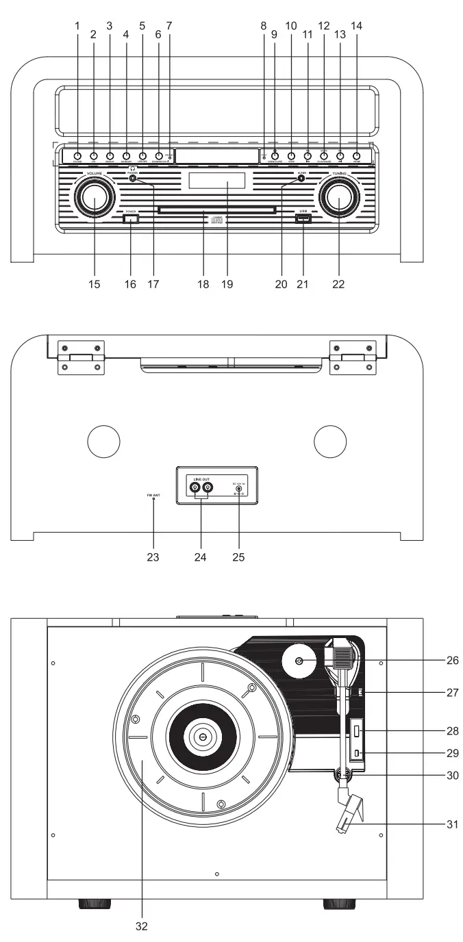 muse MT-115 W Turntable Micro System - fig 1