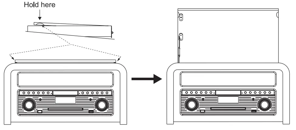 muse MT-115 W Turntable Micro System - maximum height