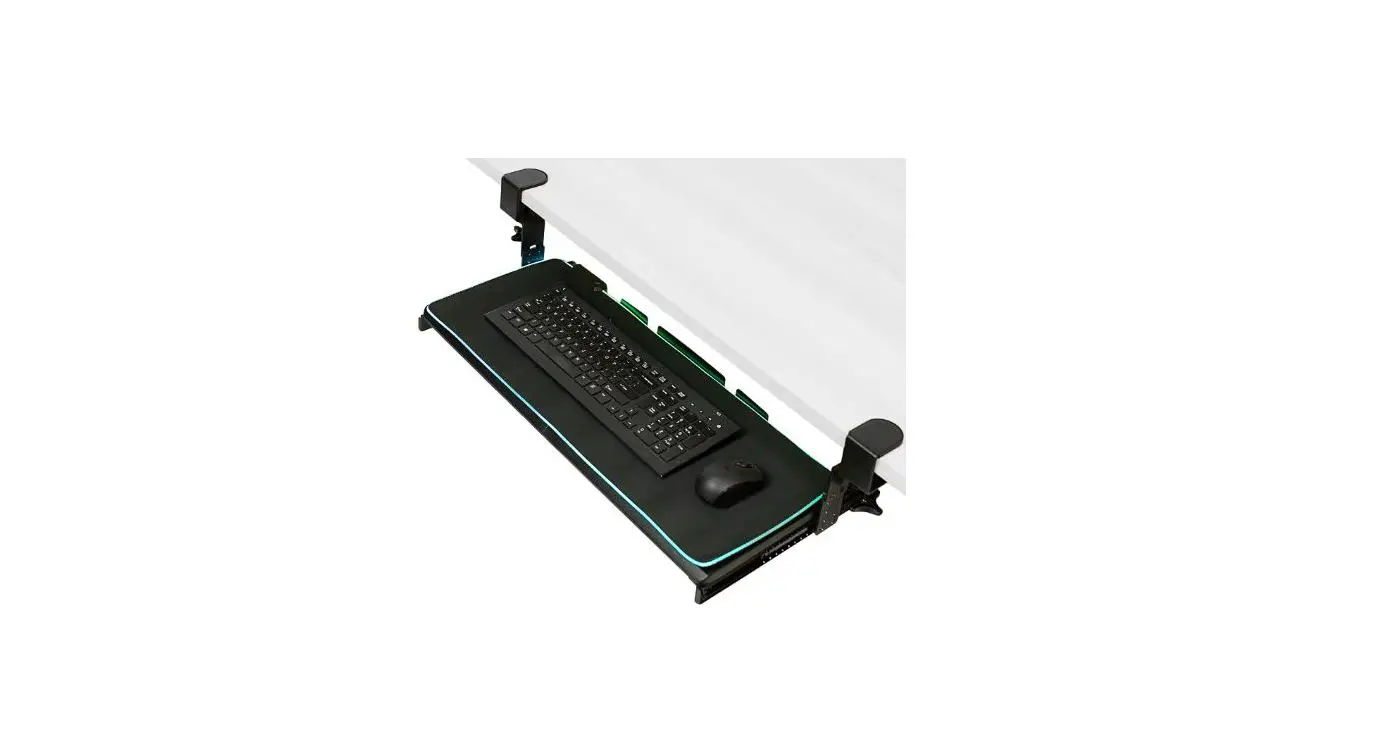 V I V O Mount-kb05gp-w Clamp On Height Adjustable Keyboard Tray With Rgb Pad Instruction Manual