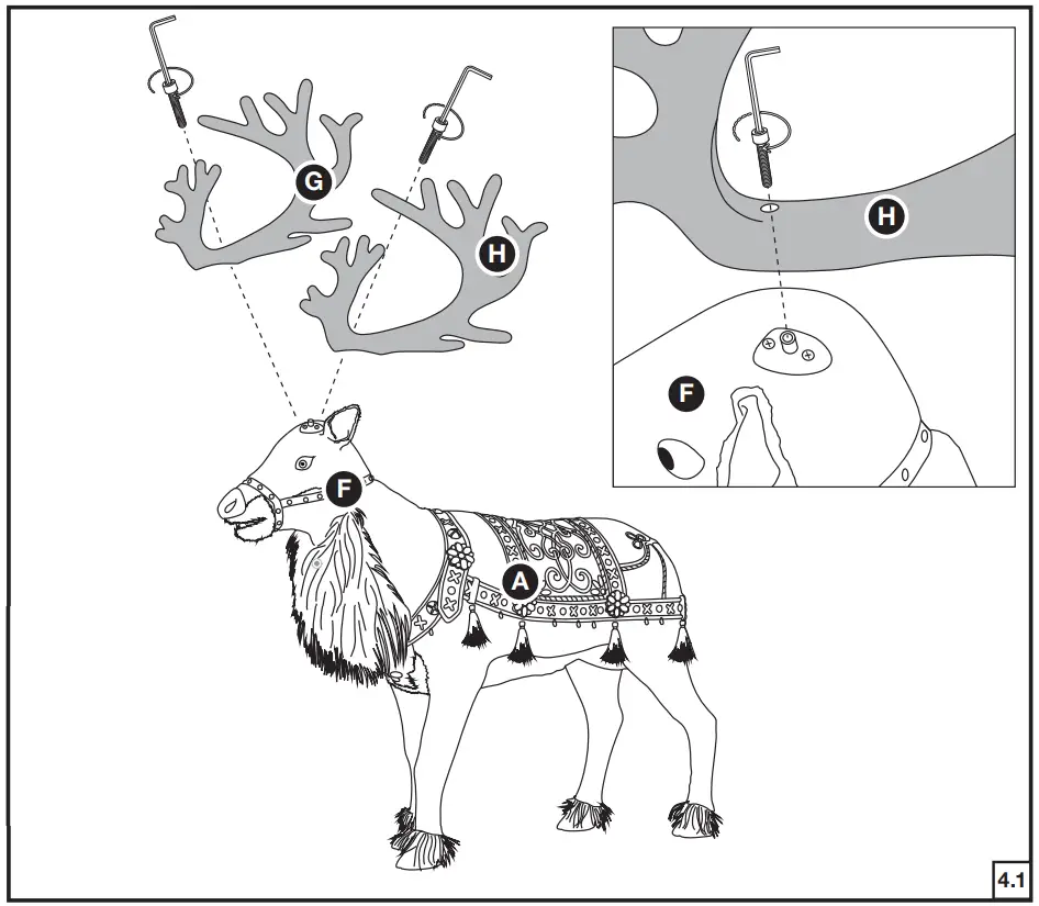 HOME ACCENTS Holiday 22SV23175 Animated Reindeer Christmas Decoration - PARTS LIST 3