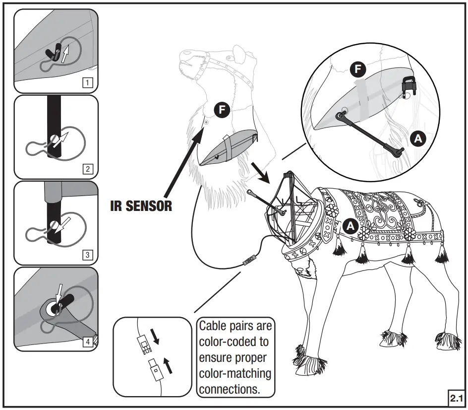 HOME ACCENTS Holiday 22SV23175 Animated Reindeer Christmas Decoration - inserted into holes