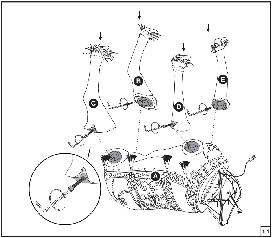 HOME ACCENTS Holiday 22SV23175 Animated Reindeer Christmas Decoration - screws