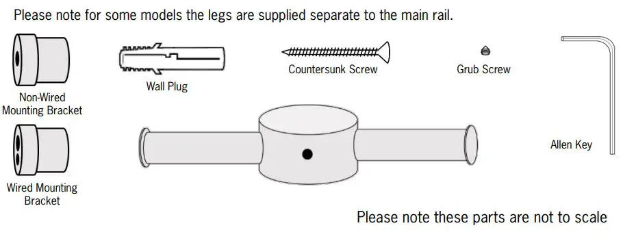 Thermogroup VSH900HBR 220-240Volt Vertical Heated Towel Rail Installation Guide - What’s in the box