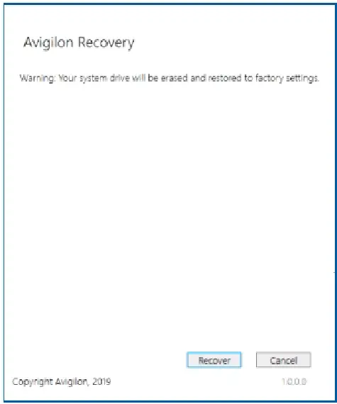 aVIGILOn NVR5-WKS-8TB NVR5 Workstation - Recovery window
