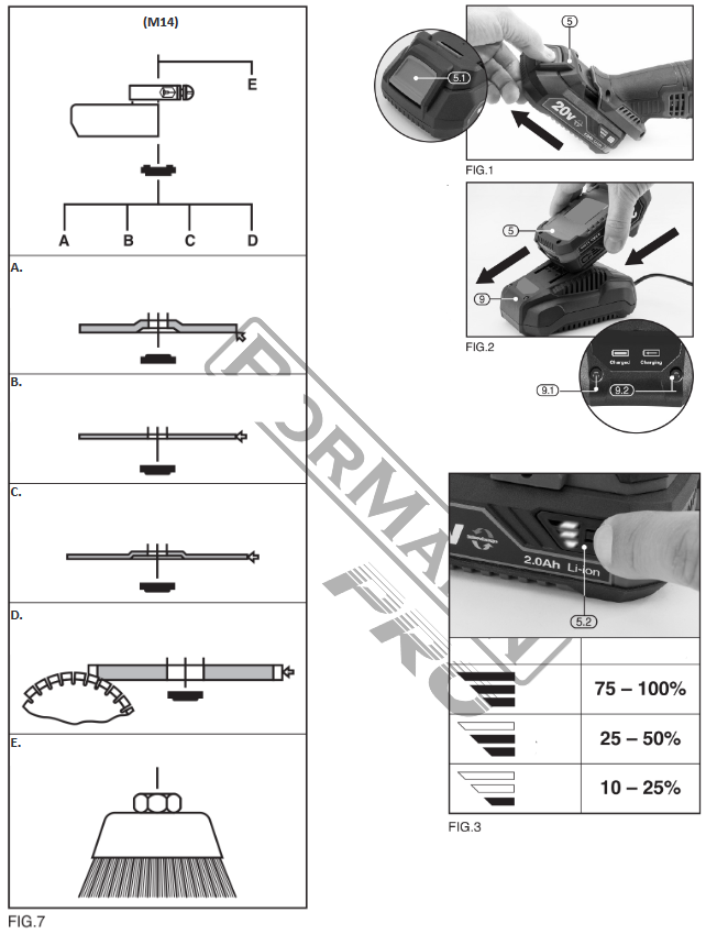 BORMANN PRO BPP3500 Variable Cordless Angle Grinder - fig 2