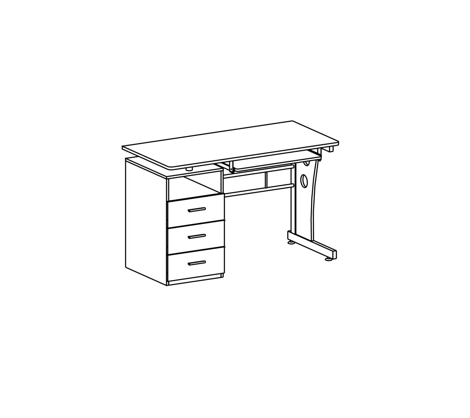 Techni Mobili Rta-3520 Computer Desk With Ample Storage Instruction Manual