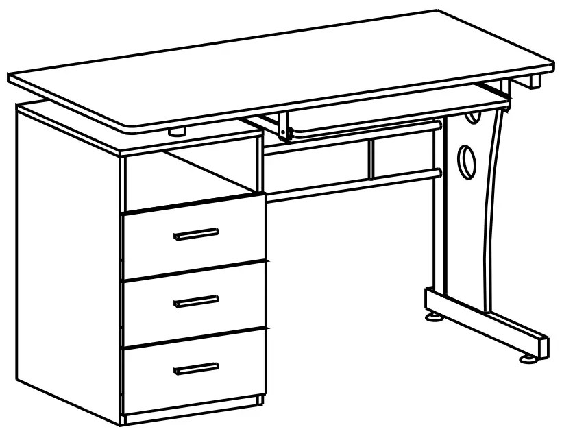 RTA-3520 Computer Desk With Ample Storage