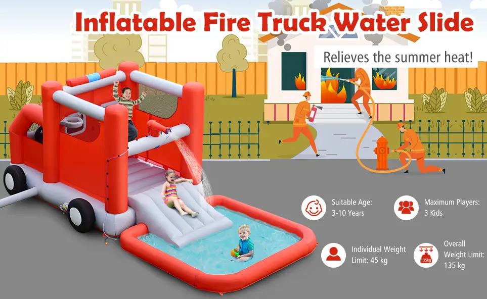 Costway Np10478us Fire Truck Themed Inflatable Castle Water Park Kids Bounce House User Manual Costway Np10478us Fire Truck Themed Inflatable Castle Water Park Kids Bounce House User Manual