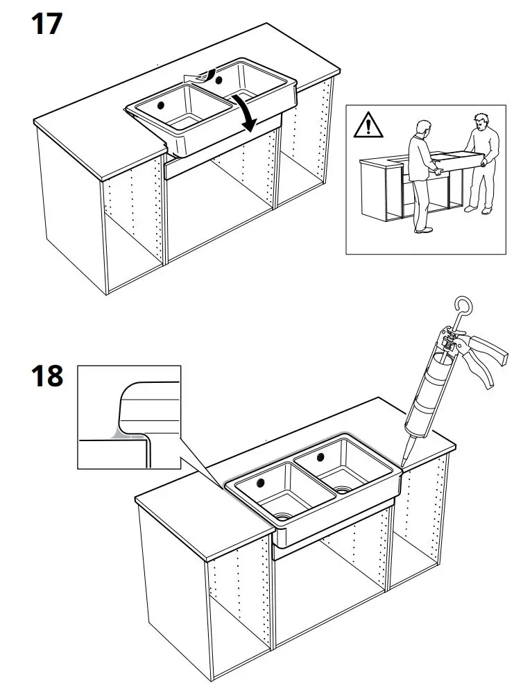 IKEA HAVSEN Apron Front Double Bowl Sink Instruction Manual - How to use 18