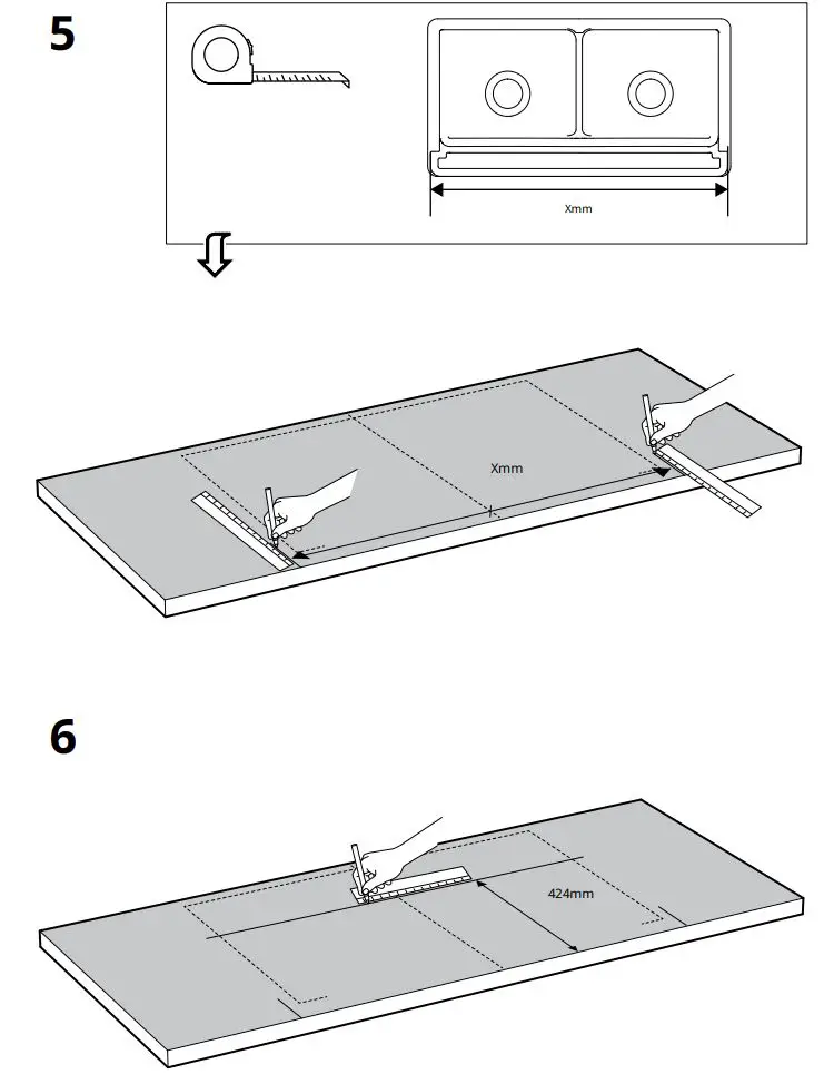 IKEA HAVSEN Apron Front Double Bowl Sink Instruction Manual - How to use 5,6