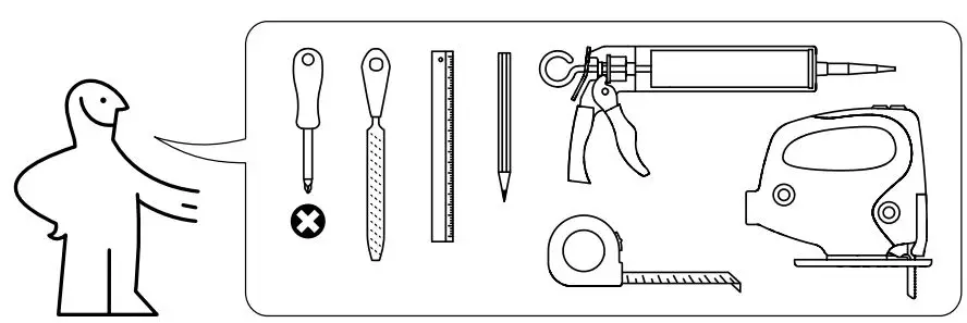 IKEA HAVSEN Apron Front Double Bowl Sink Instruction Manual - Tools