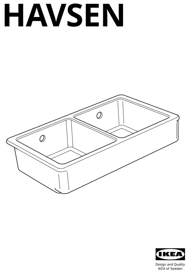 IKEA HAVSEN Apron Front Double Bowl Sink Instruction Manual