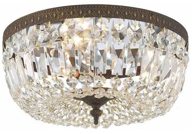 Crystorama 712-EB-CL-SAQ Three Light Ceiling Mount