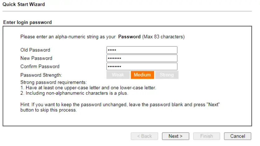 DrayTek Vigor2766 Series GFast Security Router - password