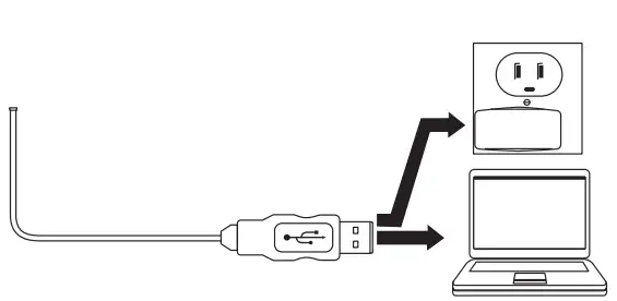 1. The USB charging cable has a Micro USB plug and a standard USB plug.