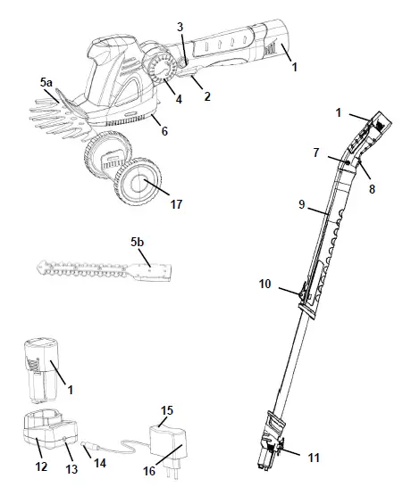 westfalia-940770-Cordless-Grass-and-Hedge-Shears-1