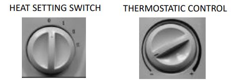 anko AOH15 5 Fin Oil Column Heater Instruction Manual - HEAT SETTING SWITCH