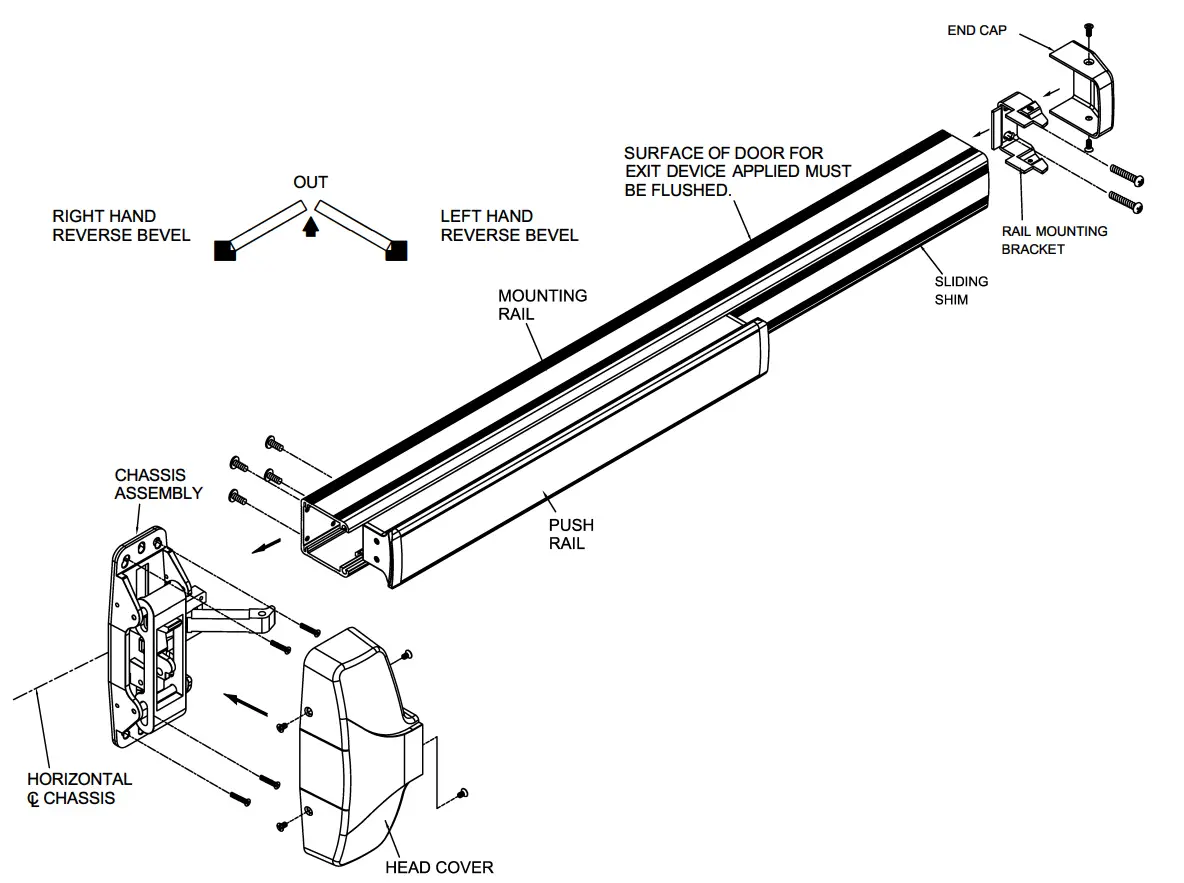CAL ROYAL N MR7700 Entrance Mortise Lock Rim Exit Device