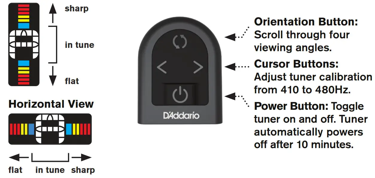 D Addario PW-CT-16 Micro Banjo Tuner - Vertical View