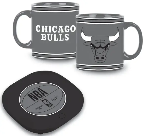 MW1-NBA-BUL-LG1 NBA Chicago Bulls Single Cup Red Coffee Mug with Warmer
