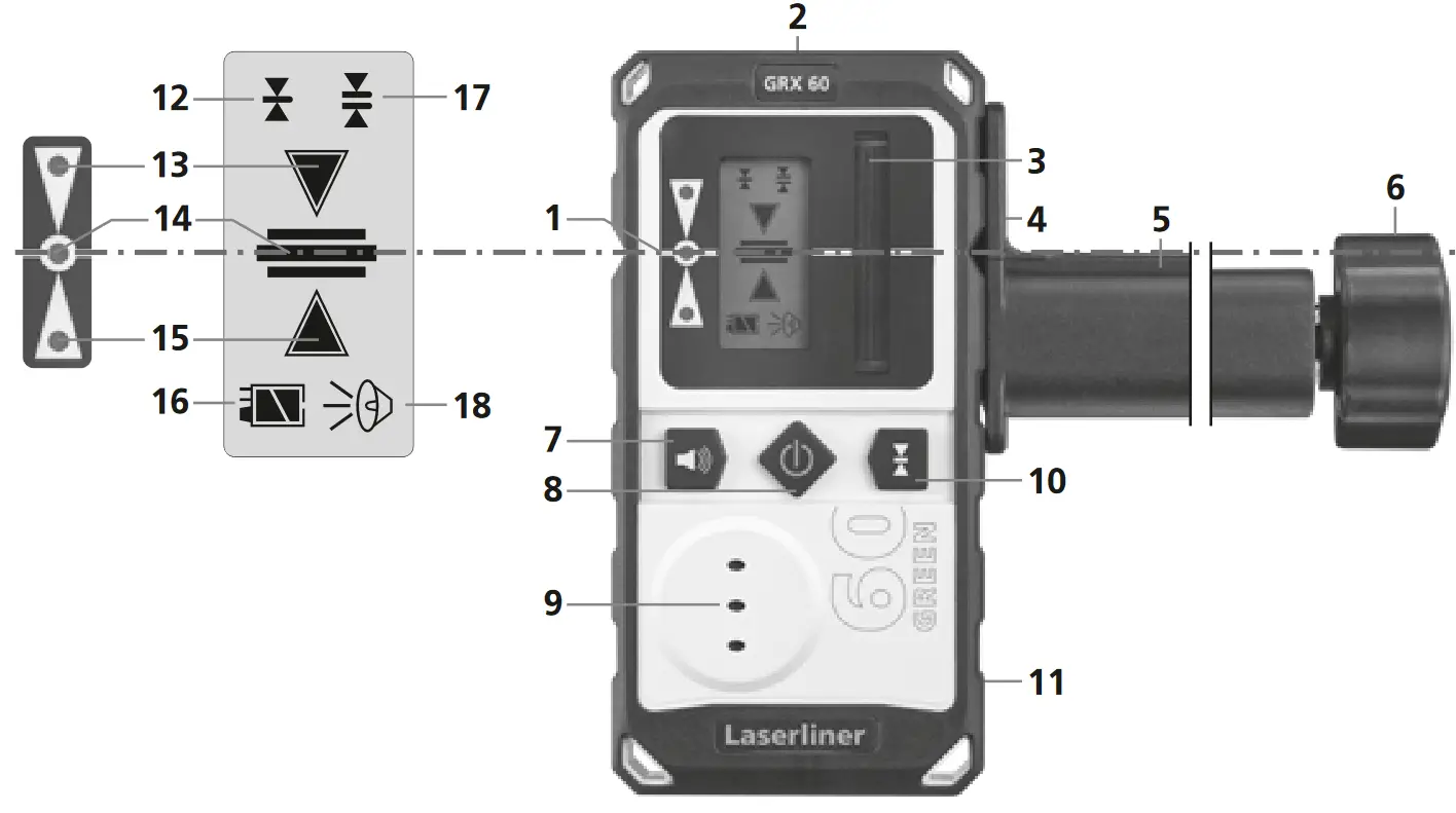 Laserliner 033.55A RangeXtender G 60 Multi-Line Laser Receiver - overview