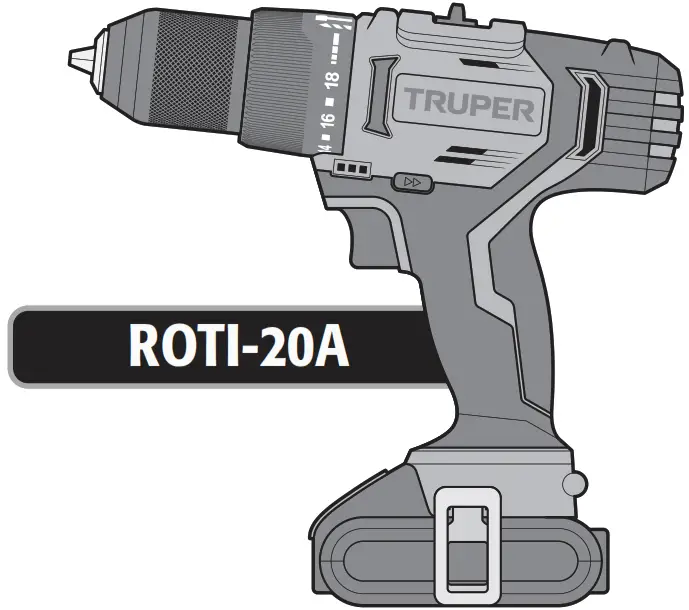 TRUPER ROTI 20A 20V Cordless Hammer Drill