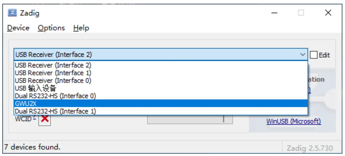 Use Zadig to Install Driver