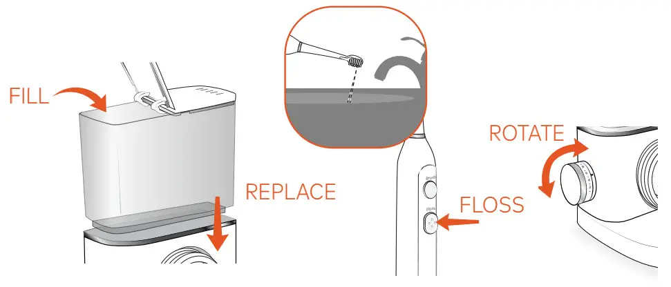 waterpik SF-04 Sonic-Fusion Professional Flossing Electric Toothbrush - REPLACE