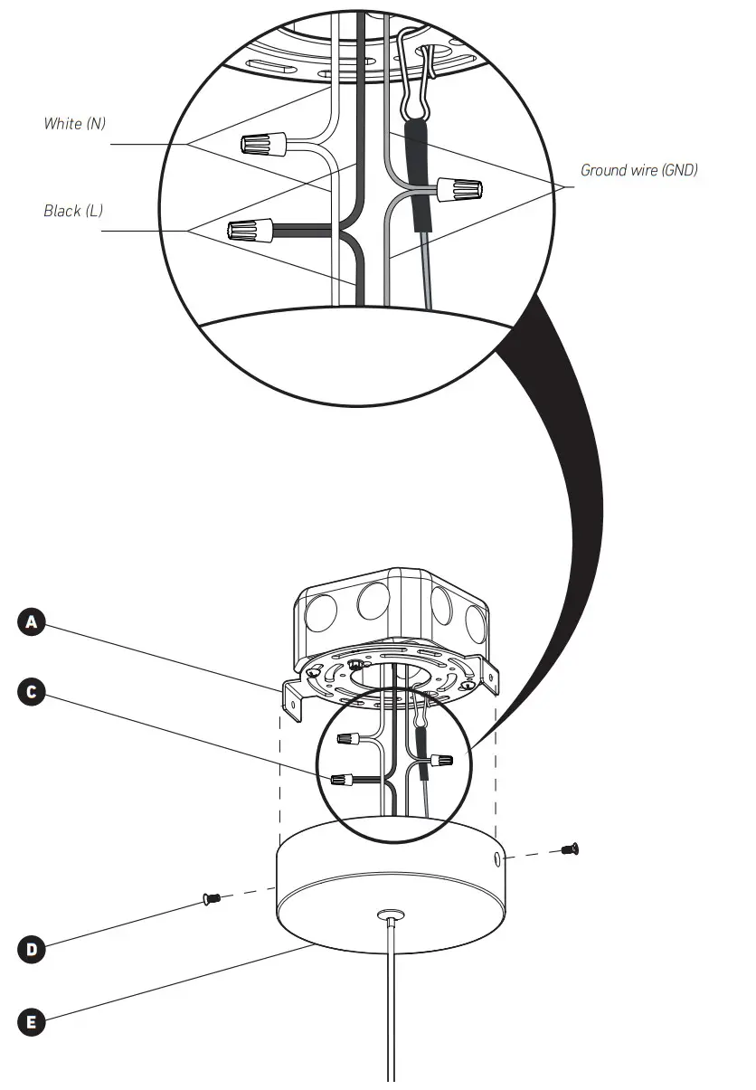 artika PDT CA5C HD2CR Carat 1 Light LED Pendant - CONNECTING