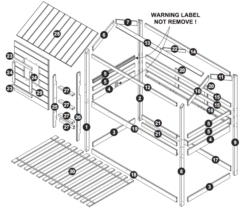 NAOMI HOME-78-Inch-L-x-45-Inch-Deer-Blind-Playhouse-Bunk-Bed-1