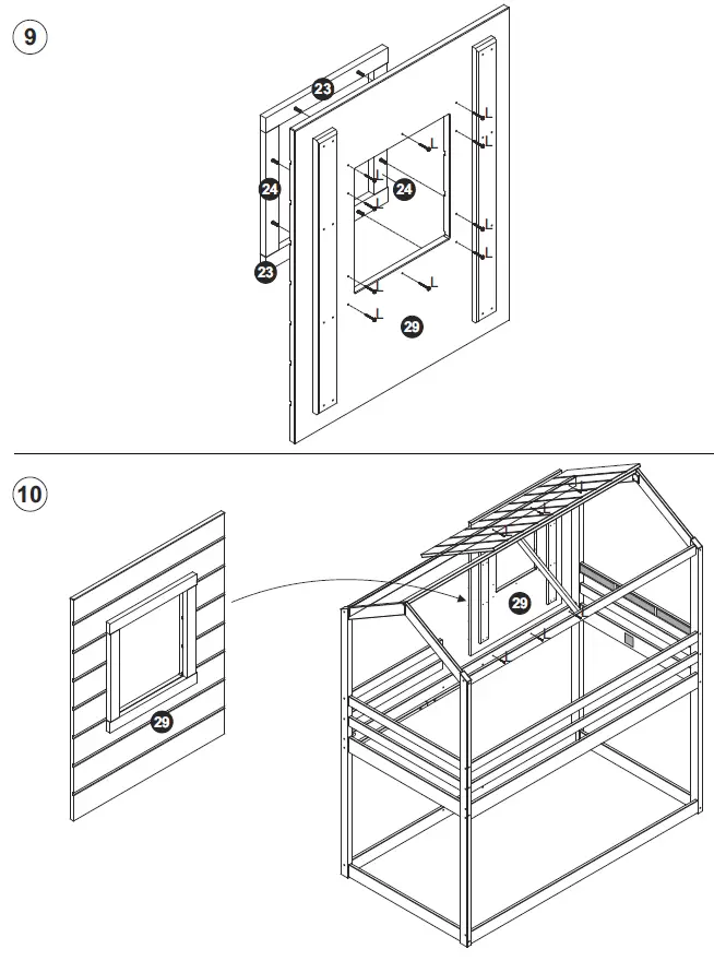 NAOMI HOME-78-Inch-L-x-45-Inch-Deer-Blind-Playhouse-Bunk-Bed-11
