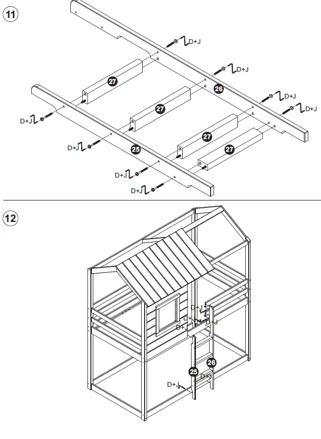 NAOMI HOME-78-Inch-L-x-45-Inch-Deer-Blind-Playhouse-Bunk-Bed-12