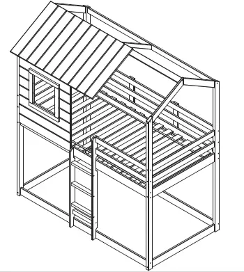 NAOMI HOME-78-Inch-L-x-45-Inch-Deer-Blind-Playhouse-Bunk-Bed-14