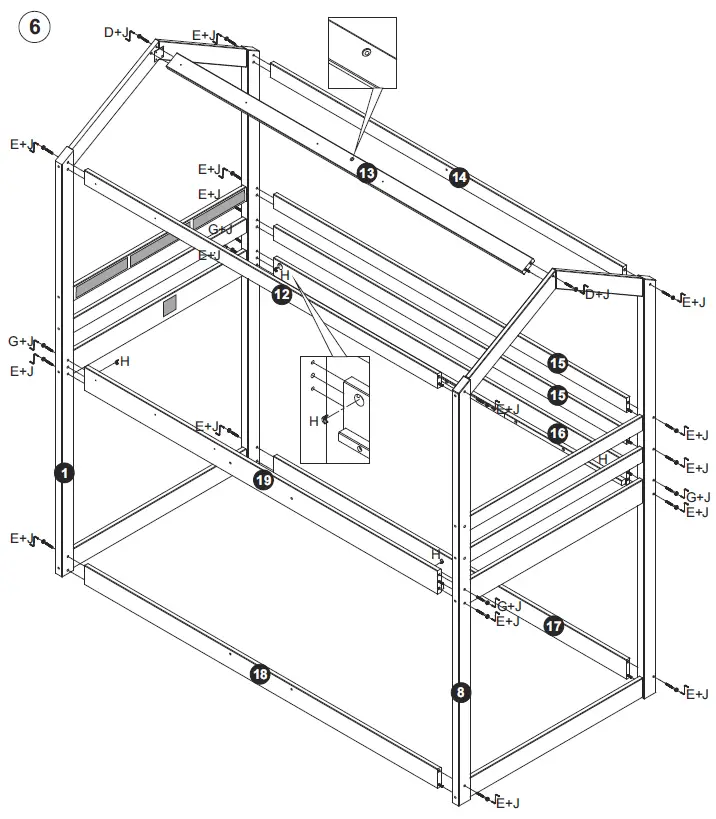 NAOMI HOME-78-Inch-L-x-45-Inch-Deer-Blind-Playhouse-Bunk-Bed-9