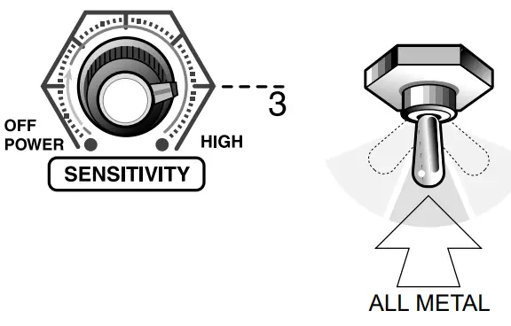 BOUNTY Tracker IV Metal Detector - Switch Settings