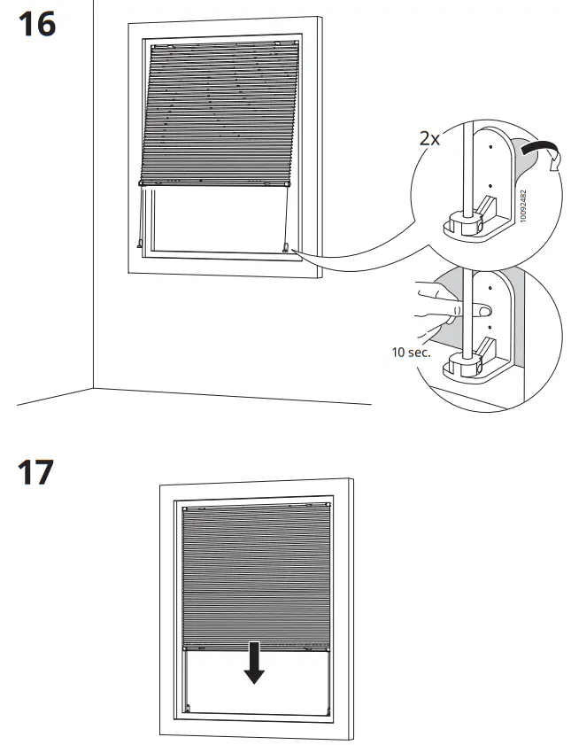 IKEA HORNVALLMO Block Out Pleated Blind White Top Down - Figure 16