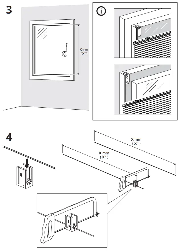 IKEA HORNVALLMO Block Out Pleated Blind White Top Down - Figure 4
