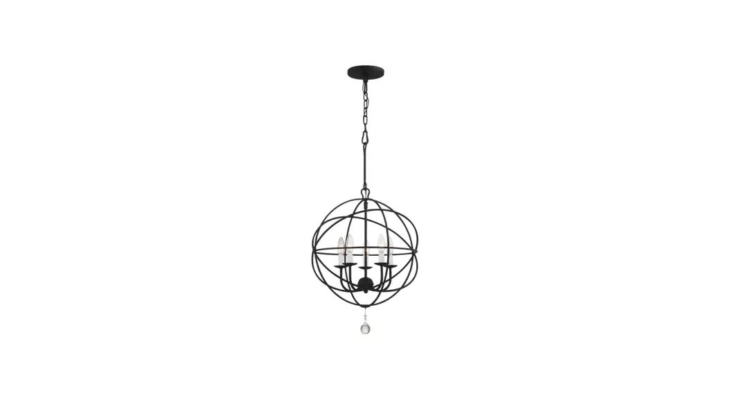 Crystorama 9224-bk Solaris Five Light Mini Chandelier Instruction Manual