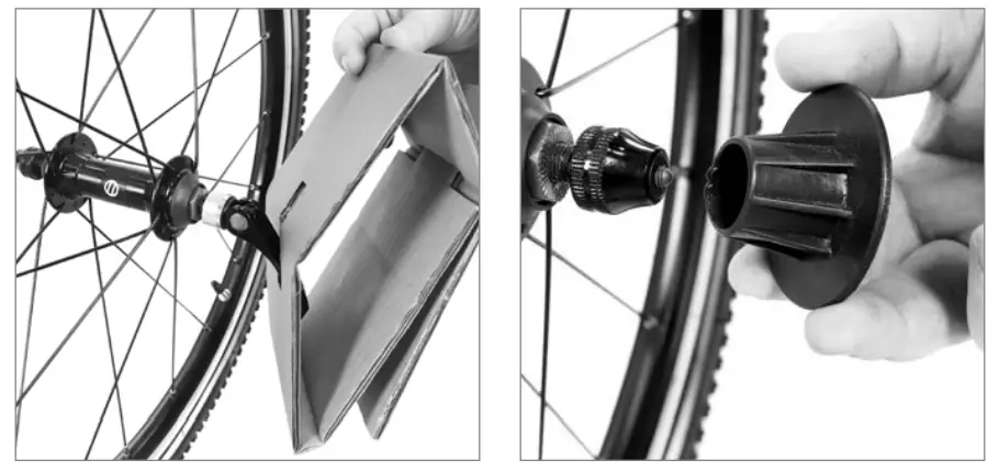 Remove front wheel packaging and unhook the front brake